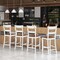 Costway Wooden Bar Stool Set of 4 Bar Chairs with LVL Rubber Wood Frame, Backrest, Footrest Black/White
